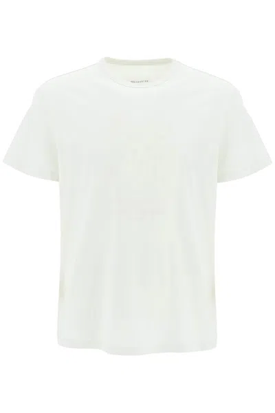 Shop Maison Margiela Embroidered Logo T-shirt In White