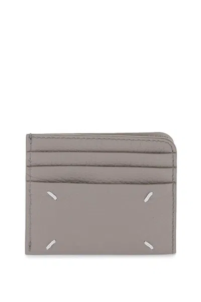 Shop Maison Margiela Leather Cardholder In Grey