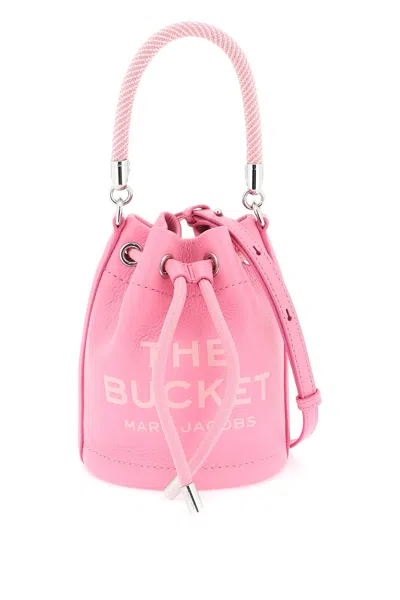 Shop Marc Jacobs The Leather Mini Bucket Bag In Pink