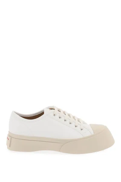 Shop Marni Leather Pablo Sneakers In White