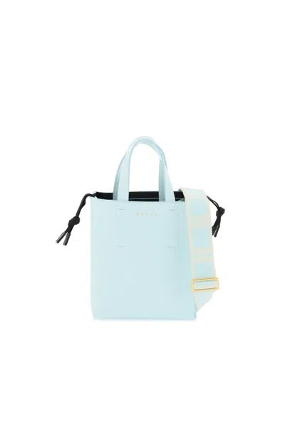 Shop Marni Mini Museo Tote Bag In Light Blue