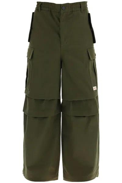 Shop Marni Oversized Cargo Pants In Green