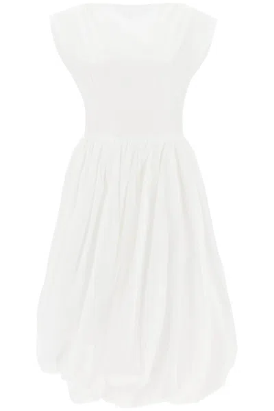 Shop Marni Midi Balloon Dress In White