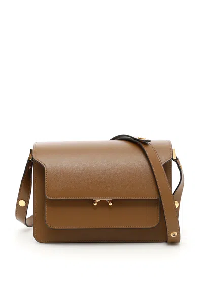 Shop Marni Trunk Medium Bag In Brown