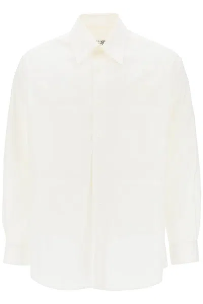 Shop Mm6 Maison Margiela "poplin Multi-pocket Shirt In White