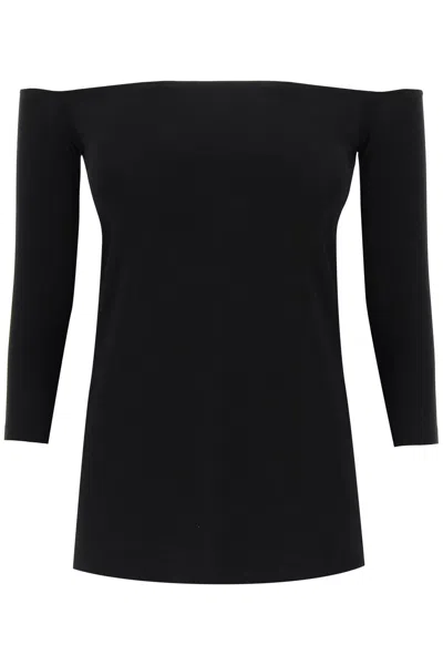 Shop Norma Kamali Off-the-shoulder Top In Black