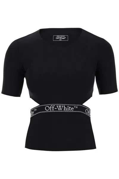 Shop Off-white "logo Band T-shirt With Cut Out Design In Black