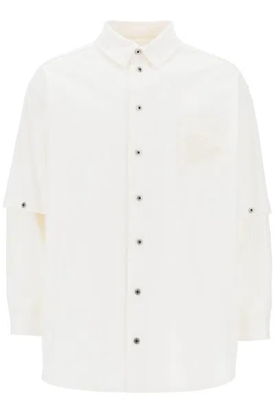 Shop Off-white Overshirt Convertibile Con Logo 90s In White