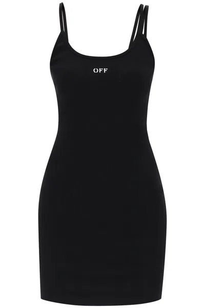 Shop Off-white Tank Dress With Off Embroidery In Black