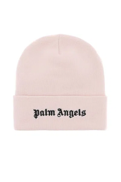 Shop Palm Angels Embroidered Logo Beanie Hat In Pink