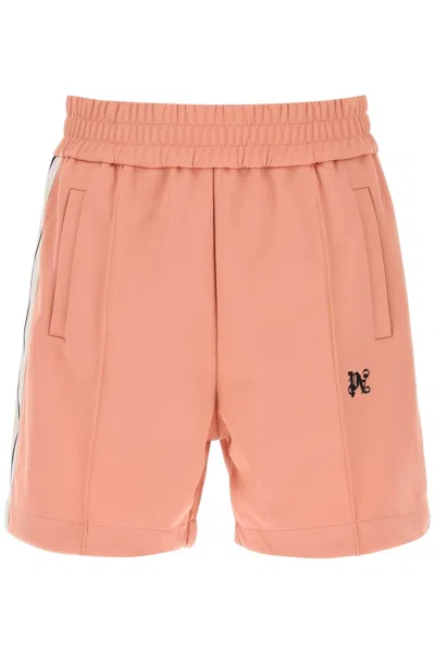 Shop Palm Angels Sweatshorts With Side Bands In Pink