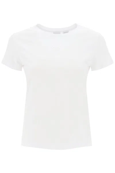 Shop Pinko Embroidered Effect Logo T-shirt In White