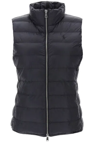 Shop Polo Ralph Lauren Packable Padded Vest In Black