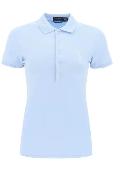 Shop Polo Ralph Lauren Slim Fit Five Button Polo Shirt In Light Blue