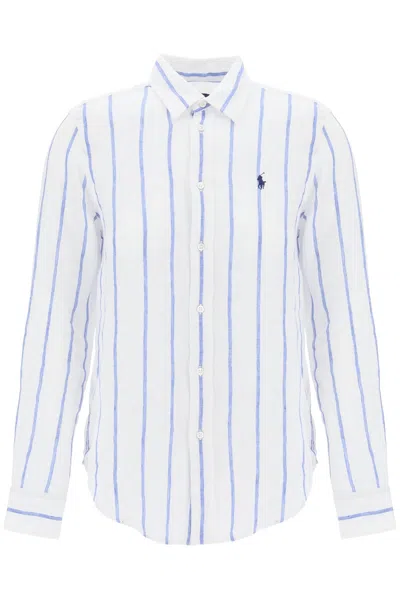 Shop Polo Ralph Lauren Striped Linen Shirt In Mixed Colours