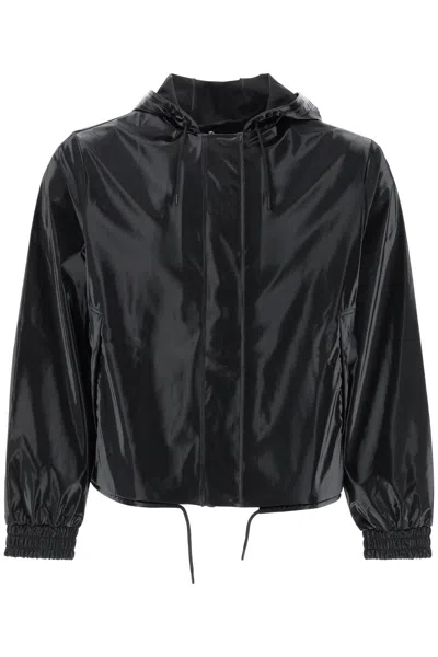 Shop Rains Rain Jacket In Techno Fabric In Black