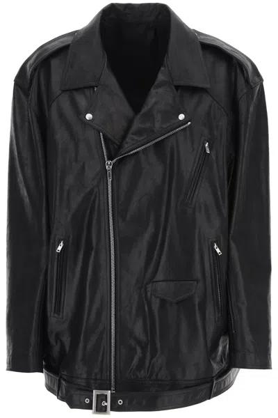 Shop Rick Owens Jumbo Luke Stooges Leather Jacket In Black