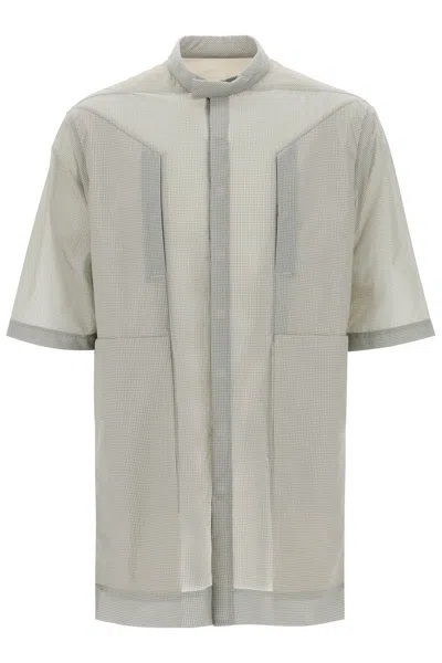 Shop Rick Owens Overshirt In Semi-sheer Ripstop In Mixed Colours