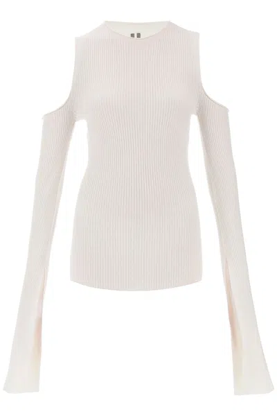 Shop Rick Owens Sweater With Cut-out Shoulders In Mixed Colours