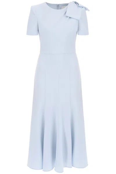 Shop Roland Mouret Short-sleeved Midi Dress In Cady In Light Blue