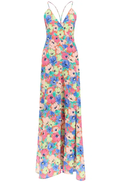 Shop Rotate Birger Christensen 'shalonda' Satin Maxi Slip Dress In Multicolor