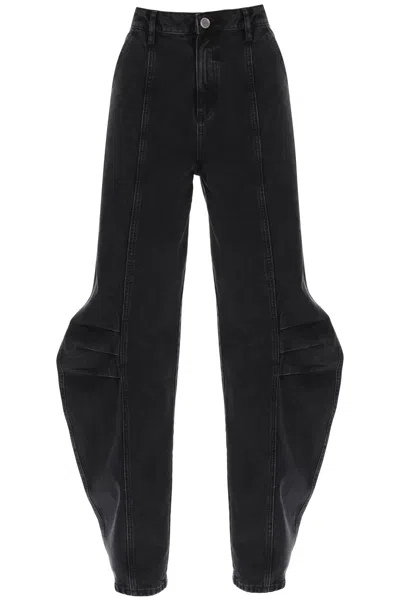 Shop Rotate Birger Christensen Baggy Jeans With Curved Leg In Black
