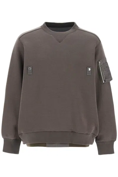 Shop Sacai Double Hem Sweatshirt In Mixed Colours