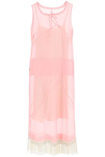 Shop Saks Potts Stanni Cotton And Silk Dress In Pink