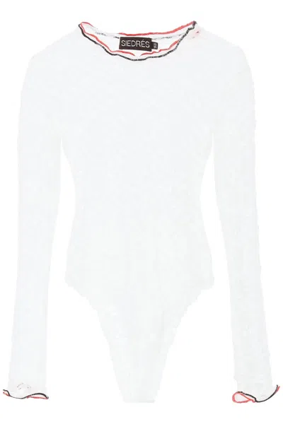 Shop Siedres 'dixie' Stretch Lace Bodysuit In White