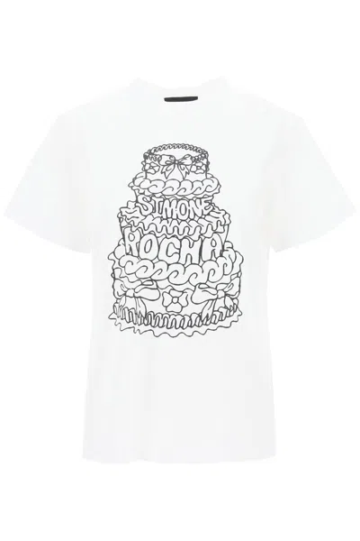 Shop Simone Rocha Cake Crewneck T-shirt In White