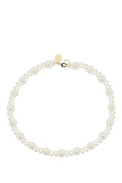 Shop Simone Rocha Daisy Chain Necklace In White