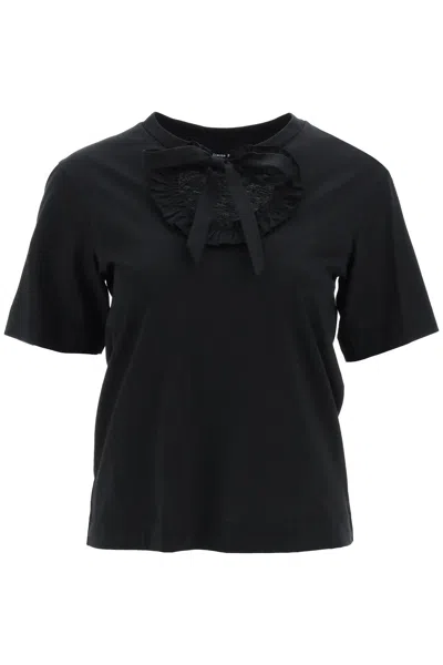 Shop Simone Rocha T-shirt With Heart-shaped Cut-out In Black