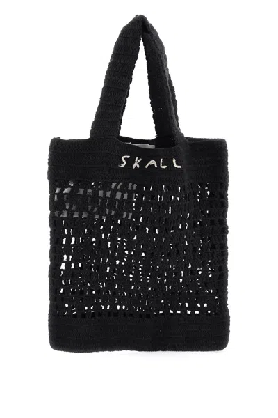 Shop Skall Studio Evalu Crochet Handbag In 9 In Black