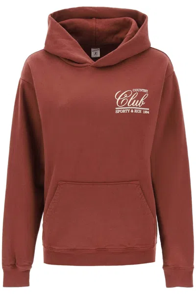 Shop Sporty And Rich Sporty Rich 94 Country Club Hoodie In Brown
