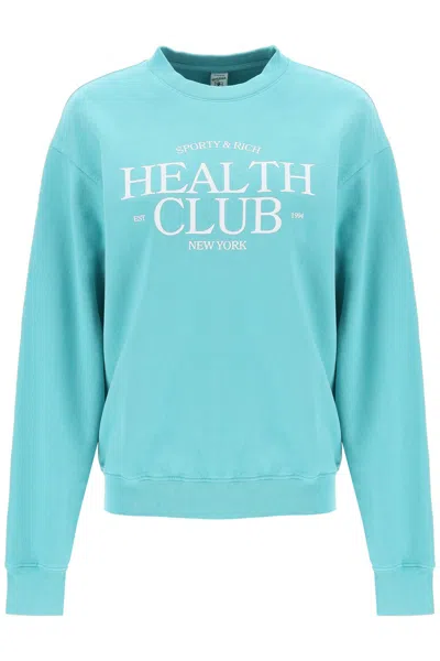 Shop Sporty And Rich Sporty Rich 'sr Health Club' Sweatshirt In Green
