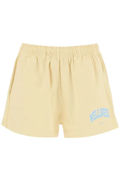Shop Sporty And Rich Sporty Rich 'wellness Ivy' Disco Shorts In Beige
