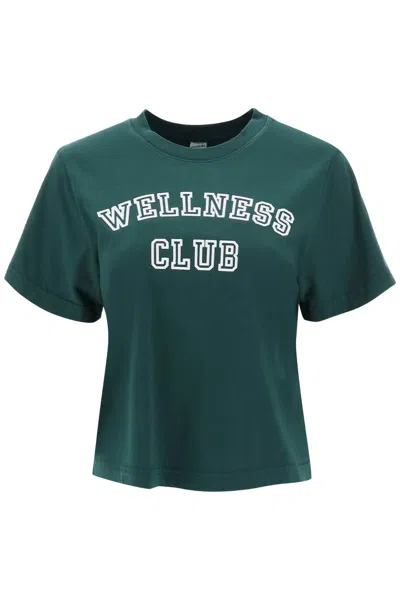Shop Sporty And Rich Sporty Rich Wellness Club Cropped T-shirt In Green
