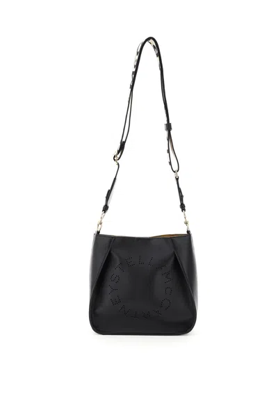 Shop Stella Mccartney Crossbody Bag With Perforated Stella Logo In Black