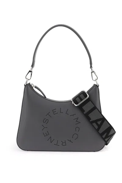 Shop Stella Mccartney Small Logo Shoulder Bag In Grey