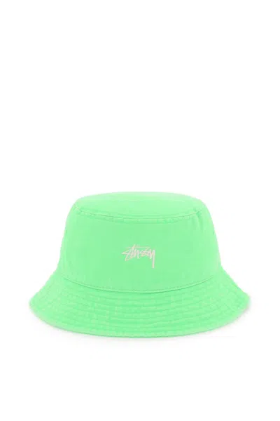 Shop Stussy Washed Stock Bucket Hat In Green
