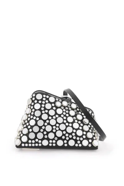 Shop Attico Mini Midnight Clutch With Mirrored Studs In Mixed Colours