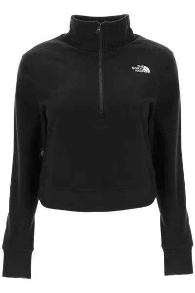 Shop The North Face Glacer Cropped Fleece Sweatshirt In Black