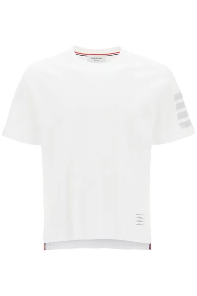 Shop Thom Browne 4-bar Crew-neck T-shirt In White