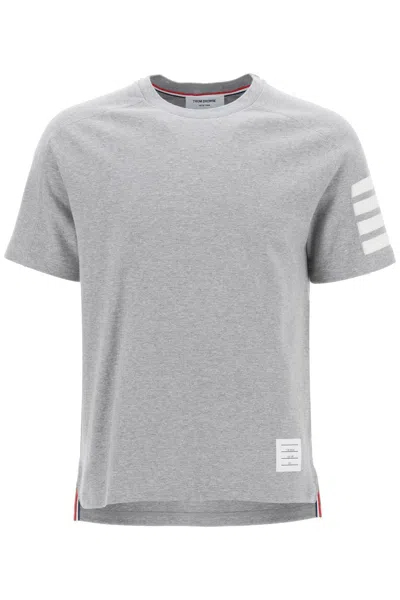 Shop Thom Browne 4-bar Crew-neck T-shirt In Grey