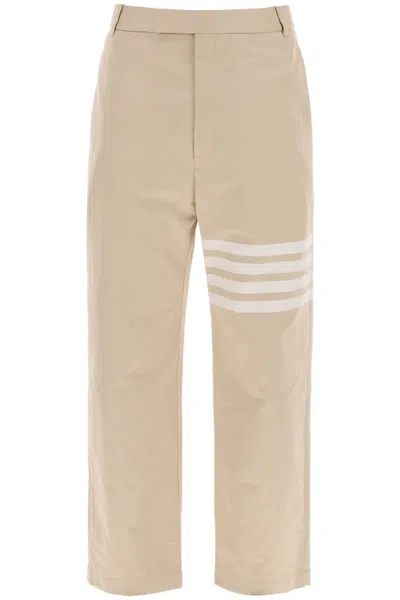 Shop Thom Browne Pants With 4-bar In Beige