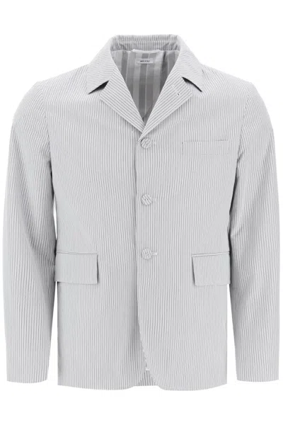 Shop Thom Browne Striped Deconstructed Jacket In Mixed Colours