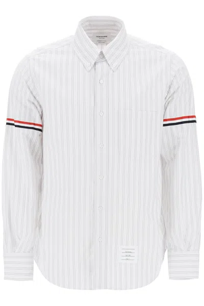 Shop Thom Browne Striped Oxford Shirt In Mixed Colours