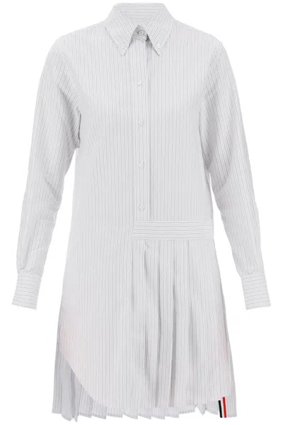 Shop Thom Browne Striped Oxford Shirt Dress In Mixed Colours
