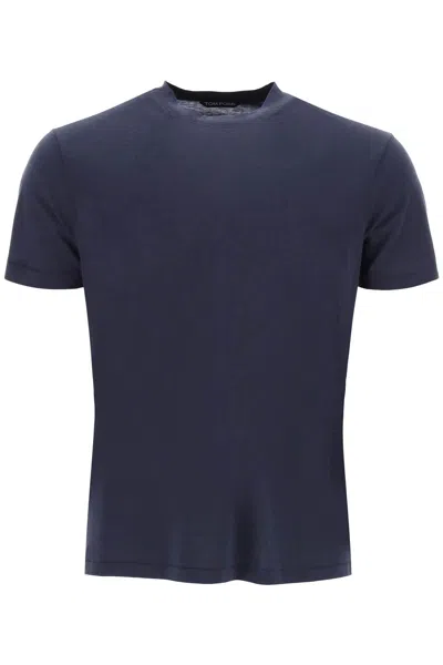 Shop Tom Ford Cottono And Lyocell T-shirt In Blue