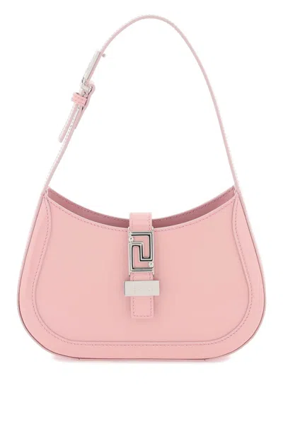 Shop Versace Greca Goddess Small Hobo Bag In Pink